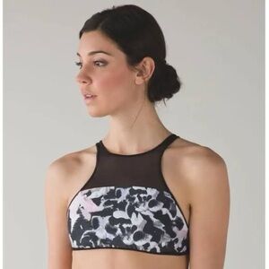 lululemon athletica Black and Pink Mesh Sports Bra